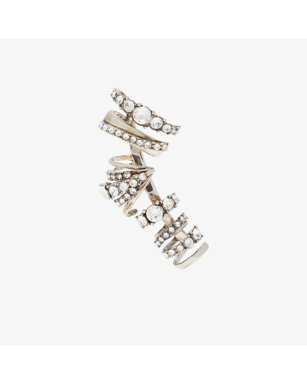 Alexander McQueen Silvertone Crystal Ear Cuff in Metallic Lyst