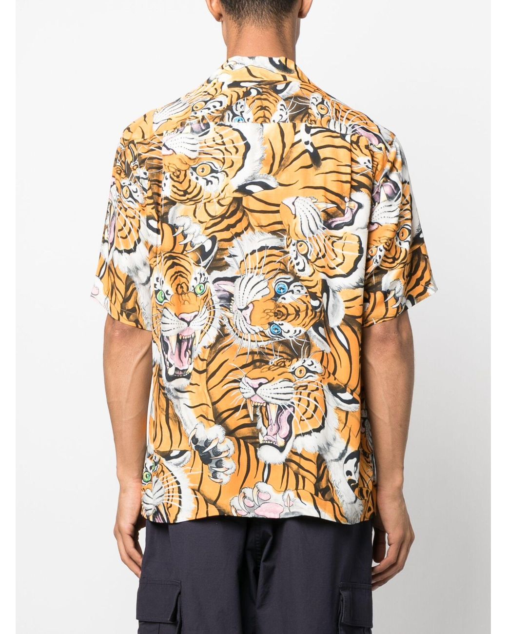 Wacko Maria X Tim Lehi Orange Tiger Print Shirt in Metallic for 