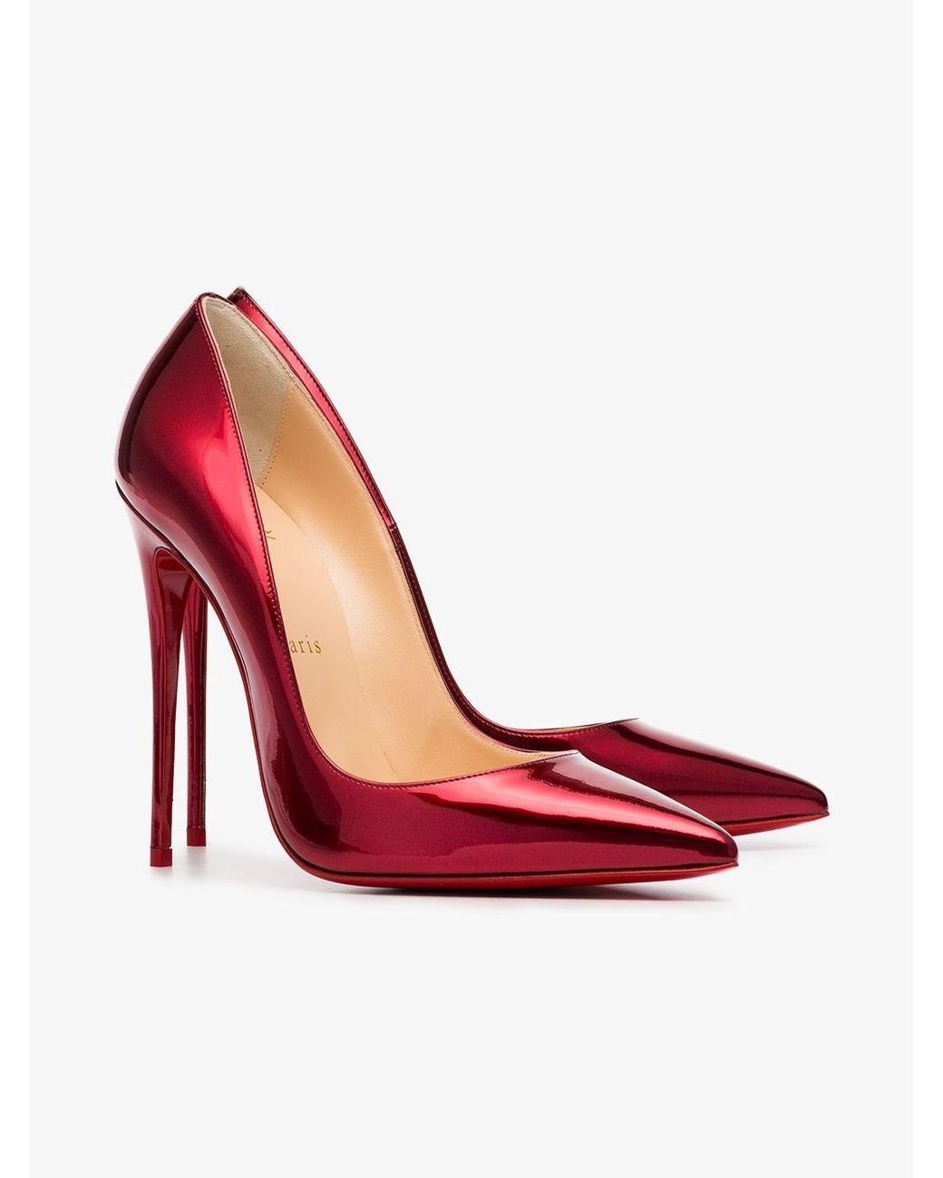 Christian Louboutin Metallic Red So Kate 120 Patent Leather Pumps