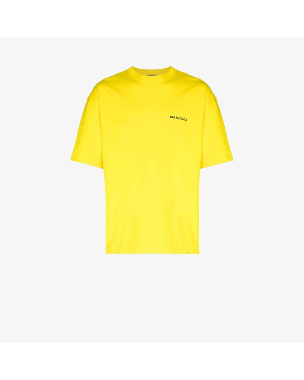 Balenciaga Logo Print Cotton T shirt in Yellow for Men Lyst Australia