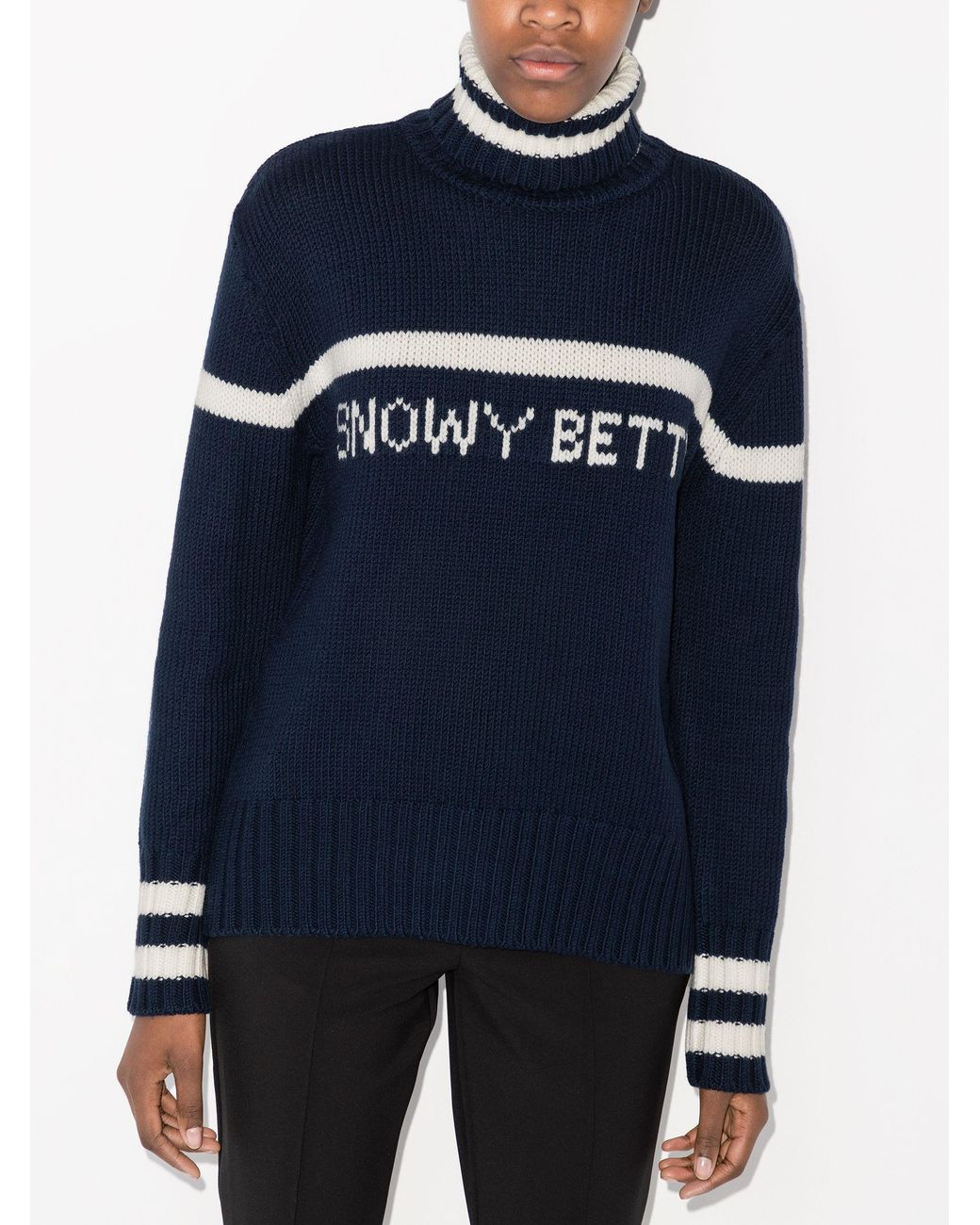 Sweaty Betty Women s Blue Snowy Betty Knitted Ski Jumper