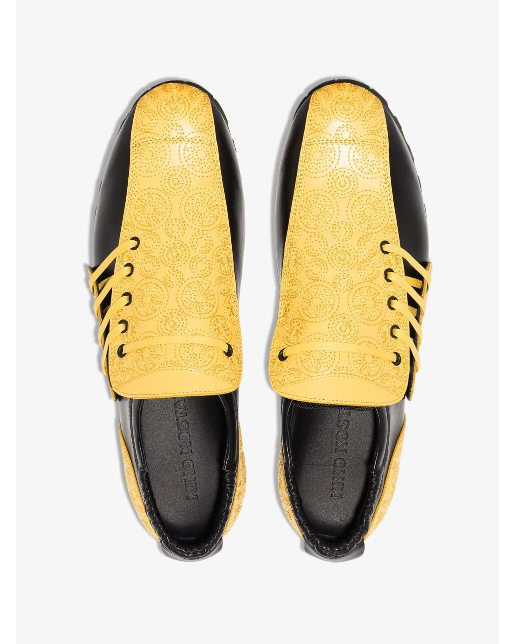 Kiko Kostadinov Black And Yellow Haidu Lace-up Leather Shoes