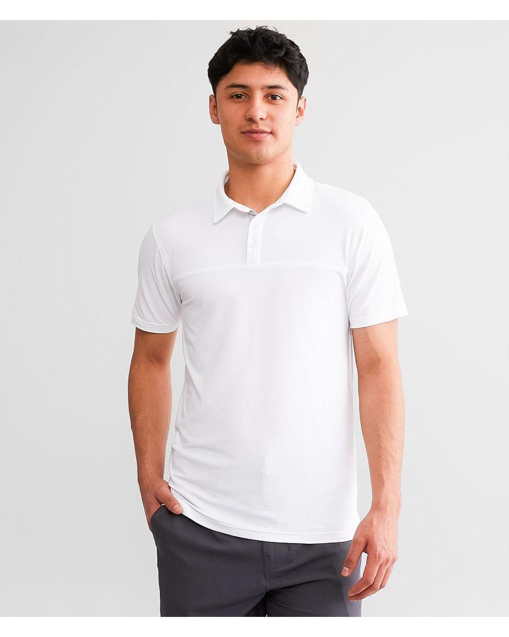 BKE White Prima Performance Polo for men