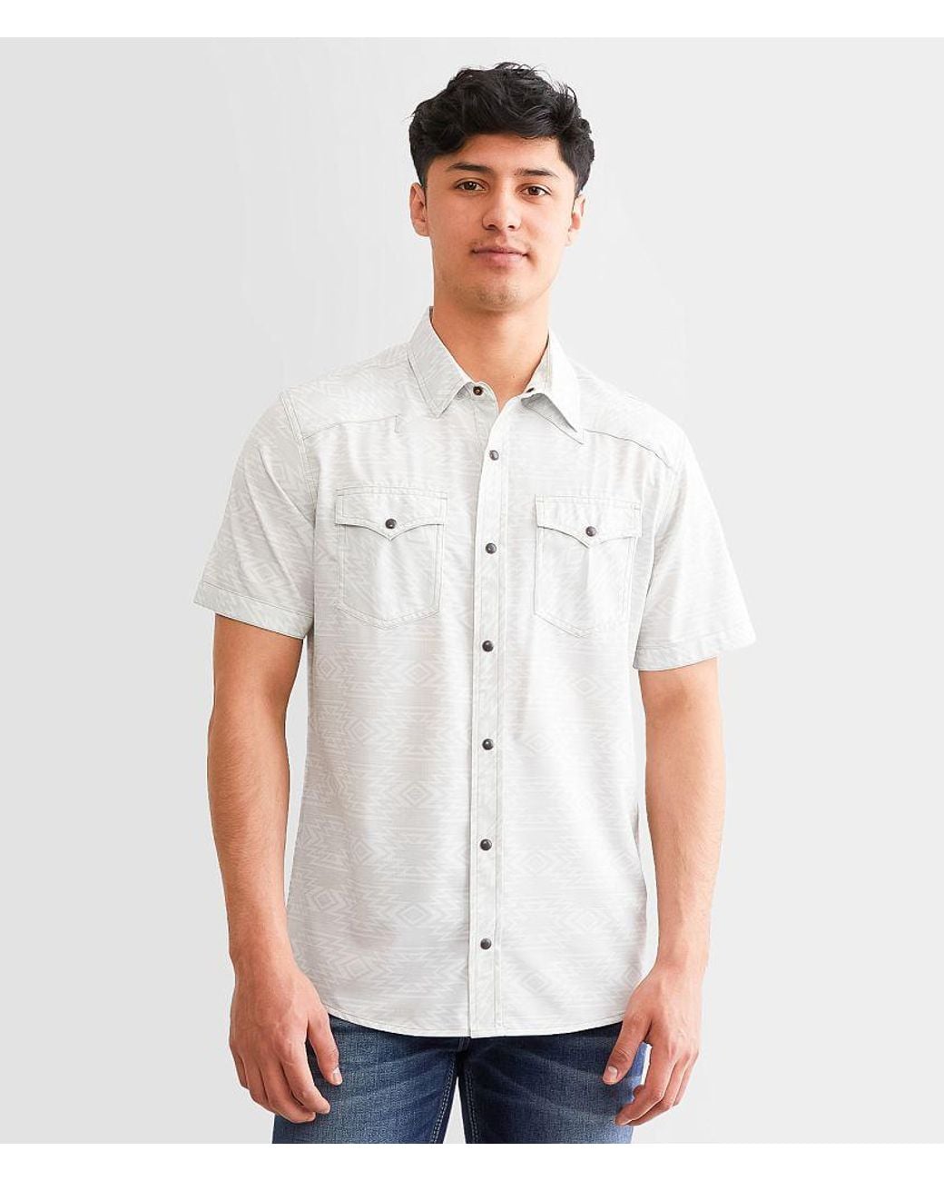 Gentry County White Athletic Performance Stretch Shirt for men