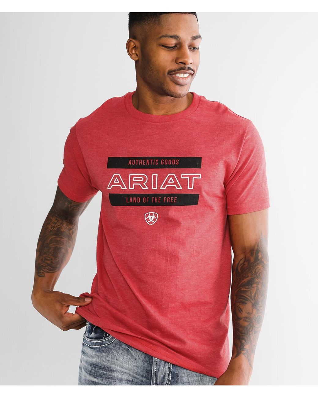 Ariat Bars V2 T-shirt in Red for Men | Lyst