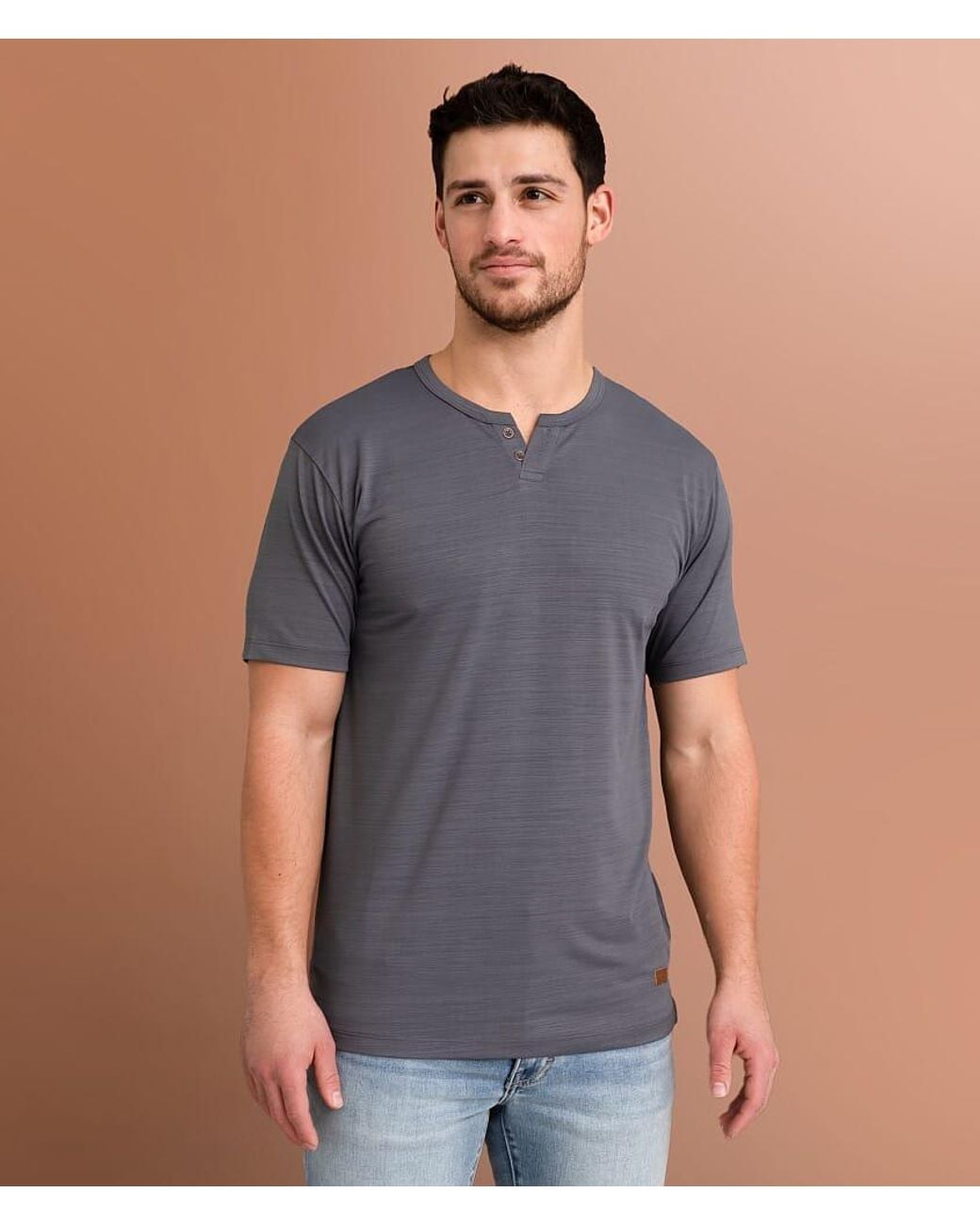 Outpost Makers Gray Slub Henley for men
