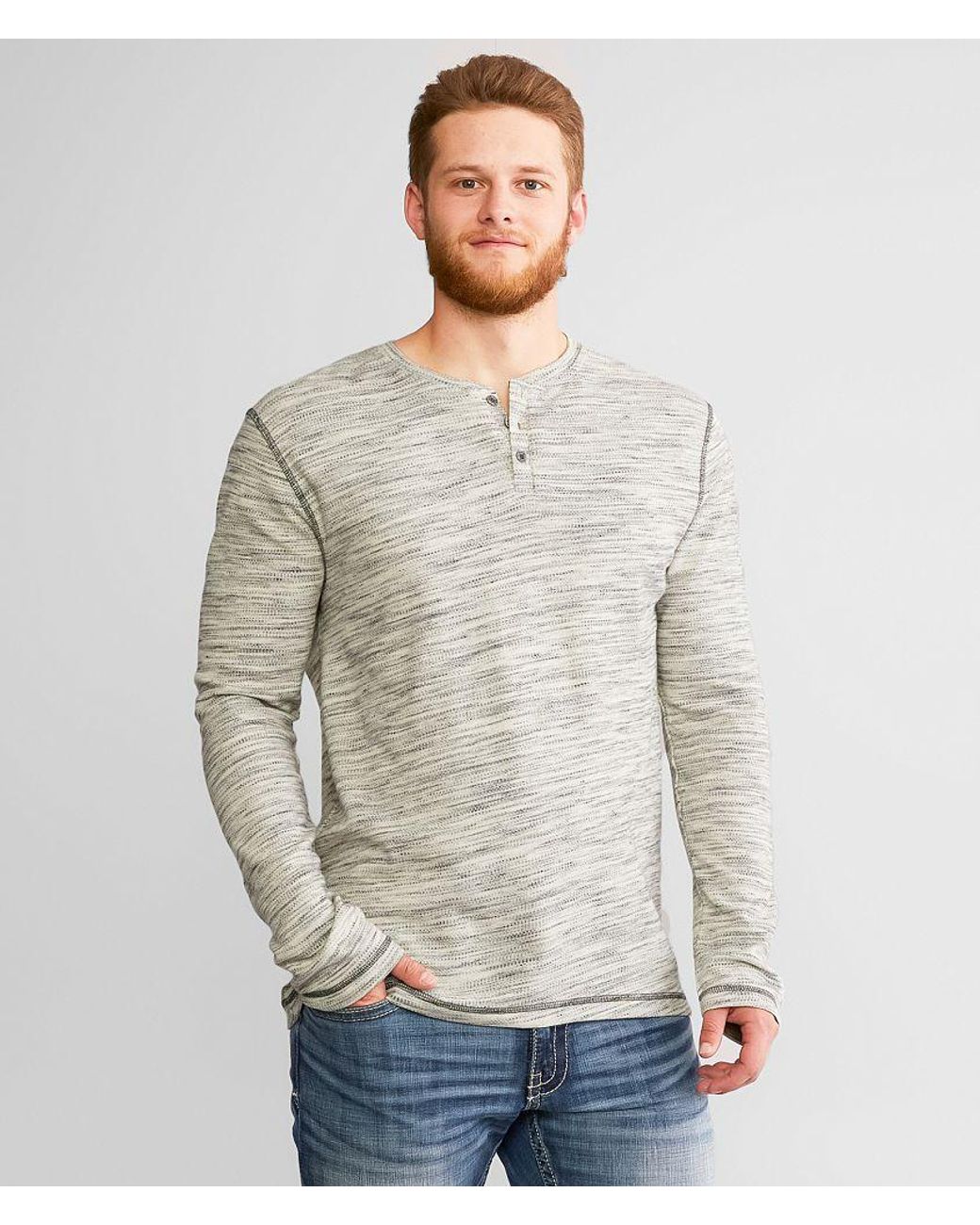 BKE Gray Marled Henley for men