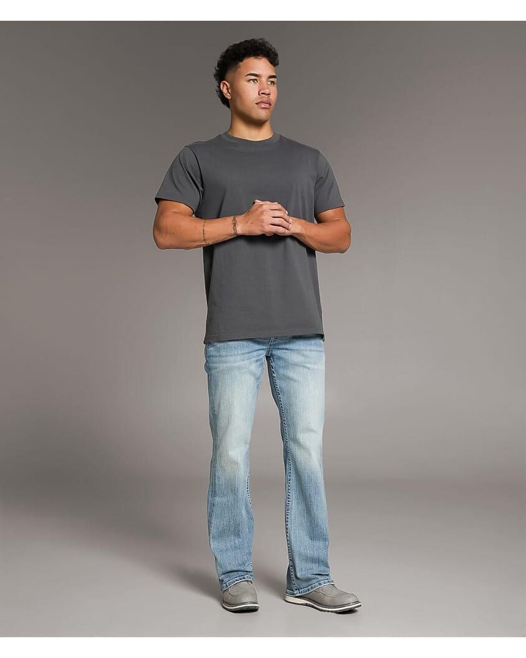 BKE Gray Aiden Boot Stretch Jean for men