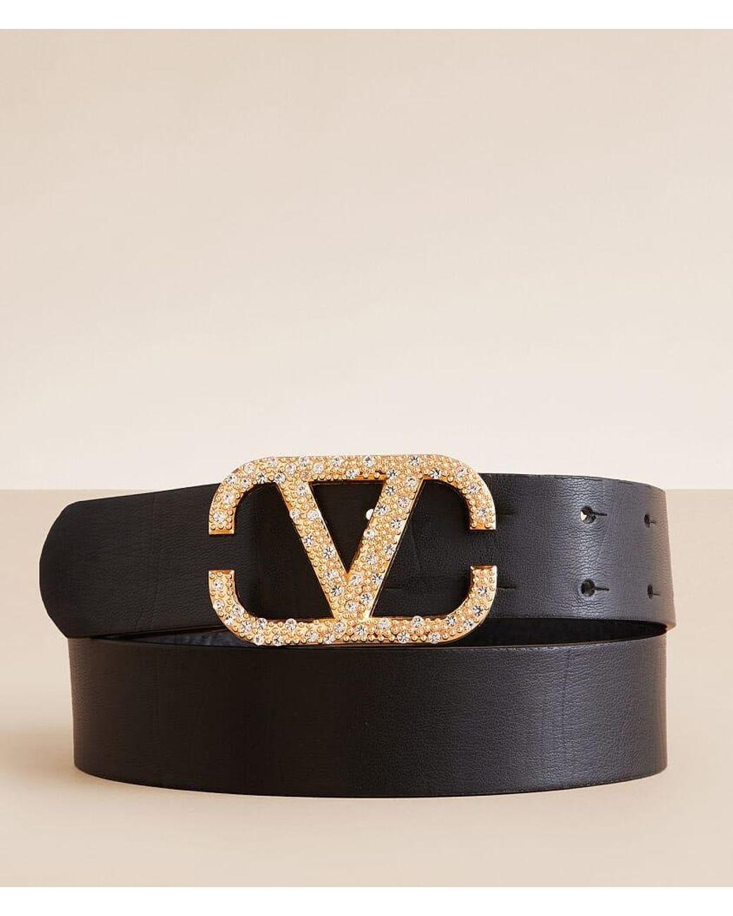 BKE Black Rhinestone Buckle Belt