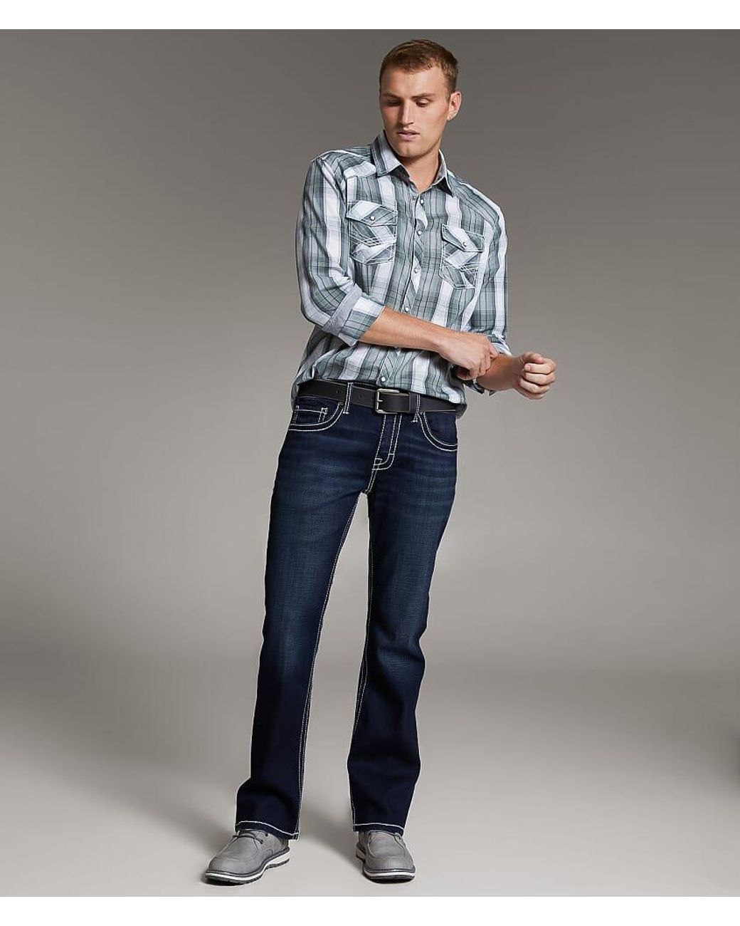 BKE Gray Carter Boot Stretch Jean for men