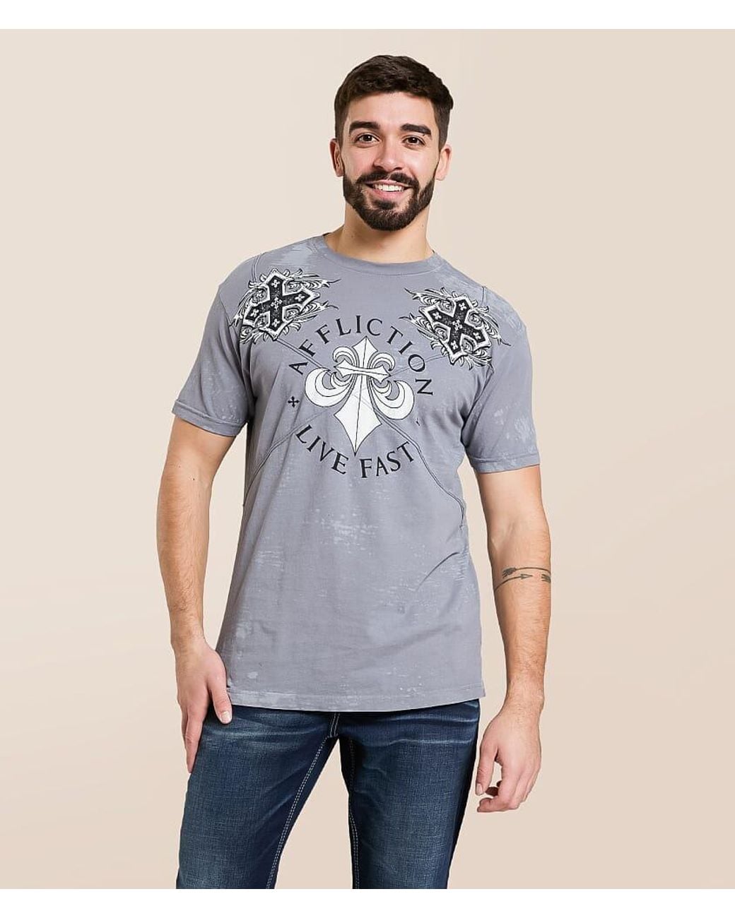 Affliction Blue Advented T-Shirt for men