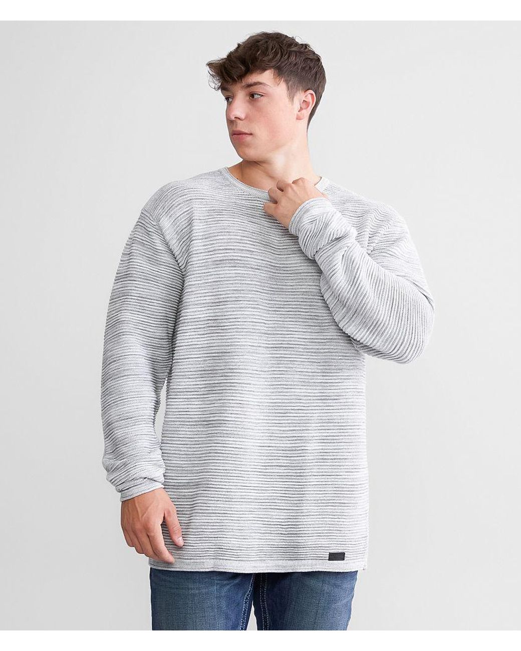 Outpost Makers Gray Ribbed Sweater for men