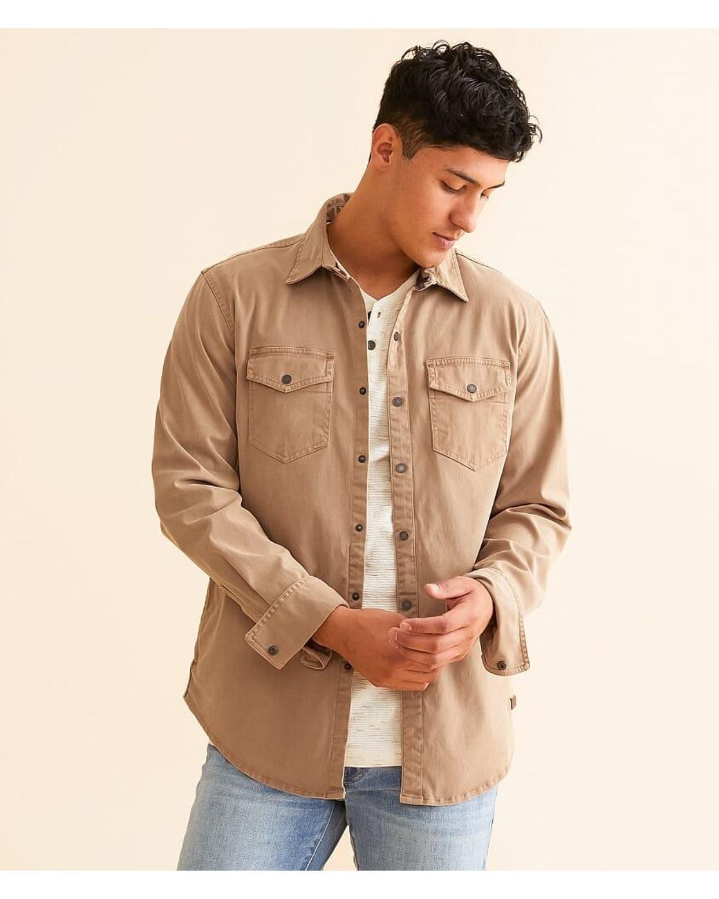 Outpost Makers Natural Washed Athletic Stretch Shirt for men
