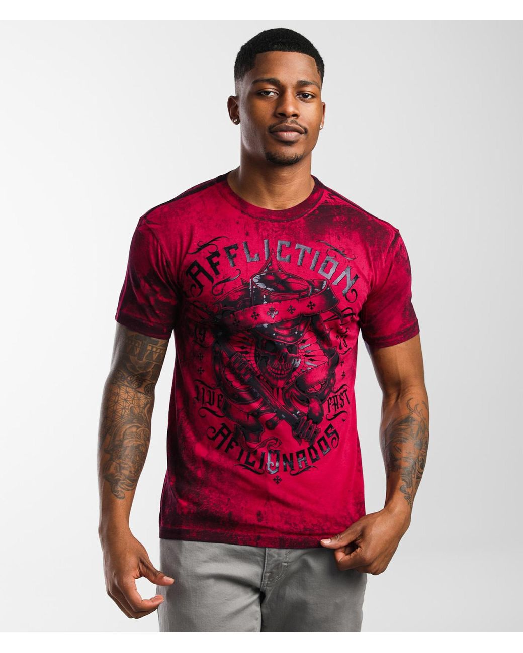 Affliction Grim Intent T-shirt in Red for Men | Lyst