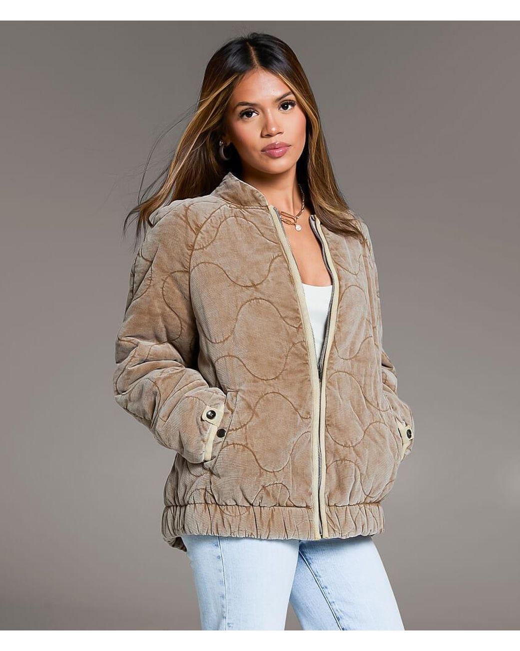 BKE Brown Quilted Corduroy Jacket