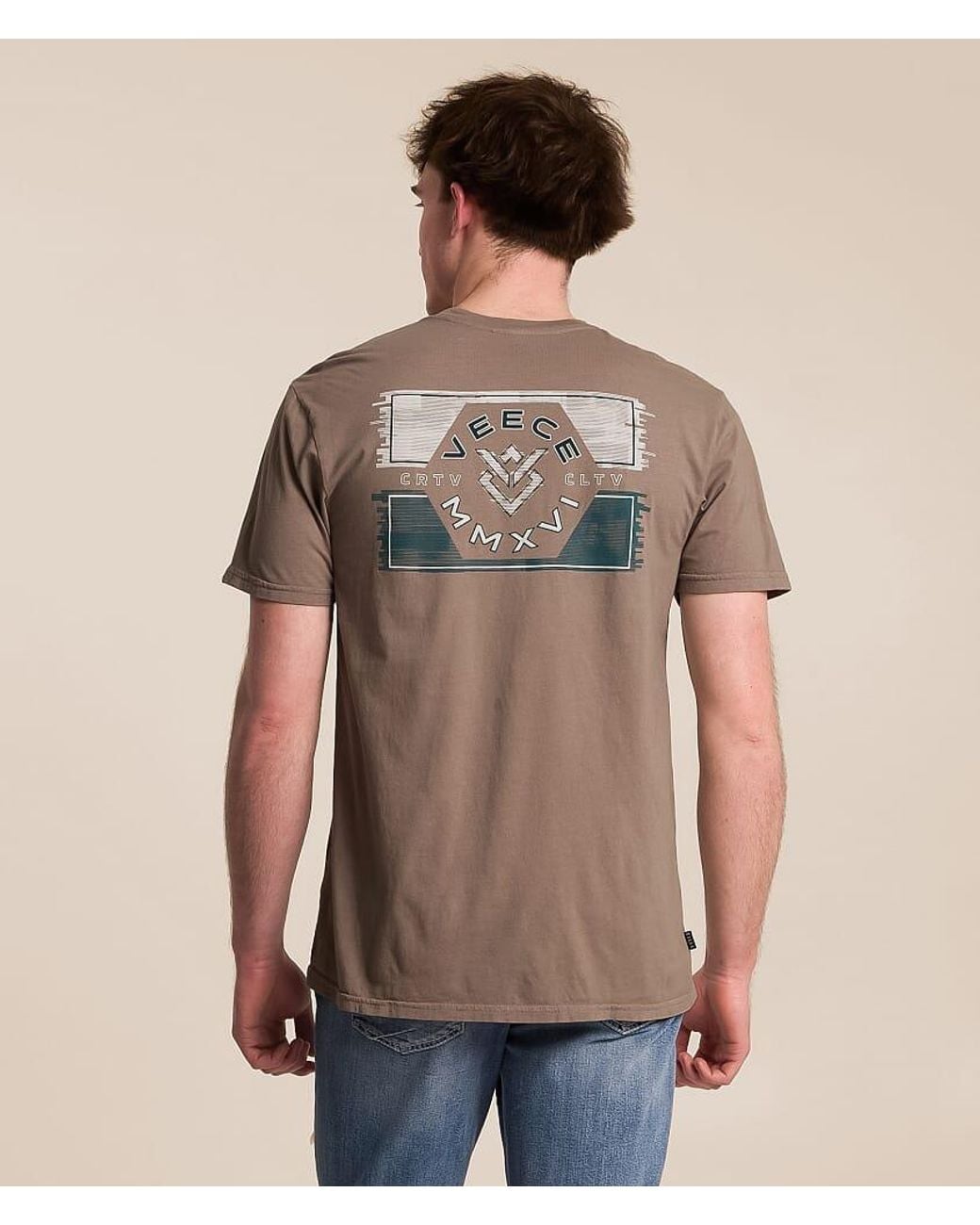 Veece Brown Static Shape T-Shirt for men