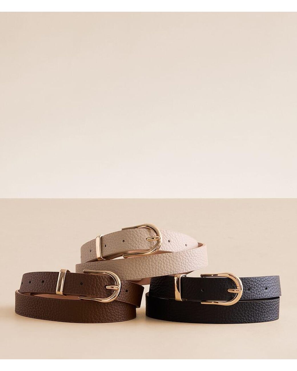 BKE Natural 3 Pack Mixed Belt Set