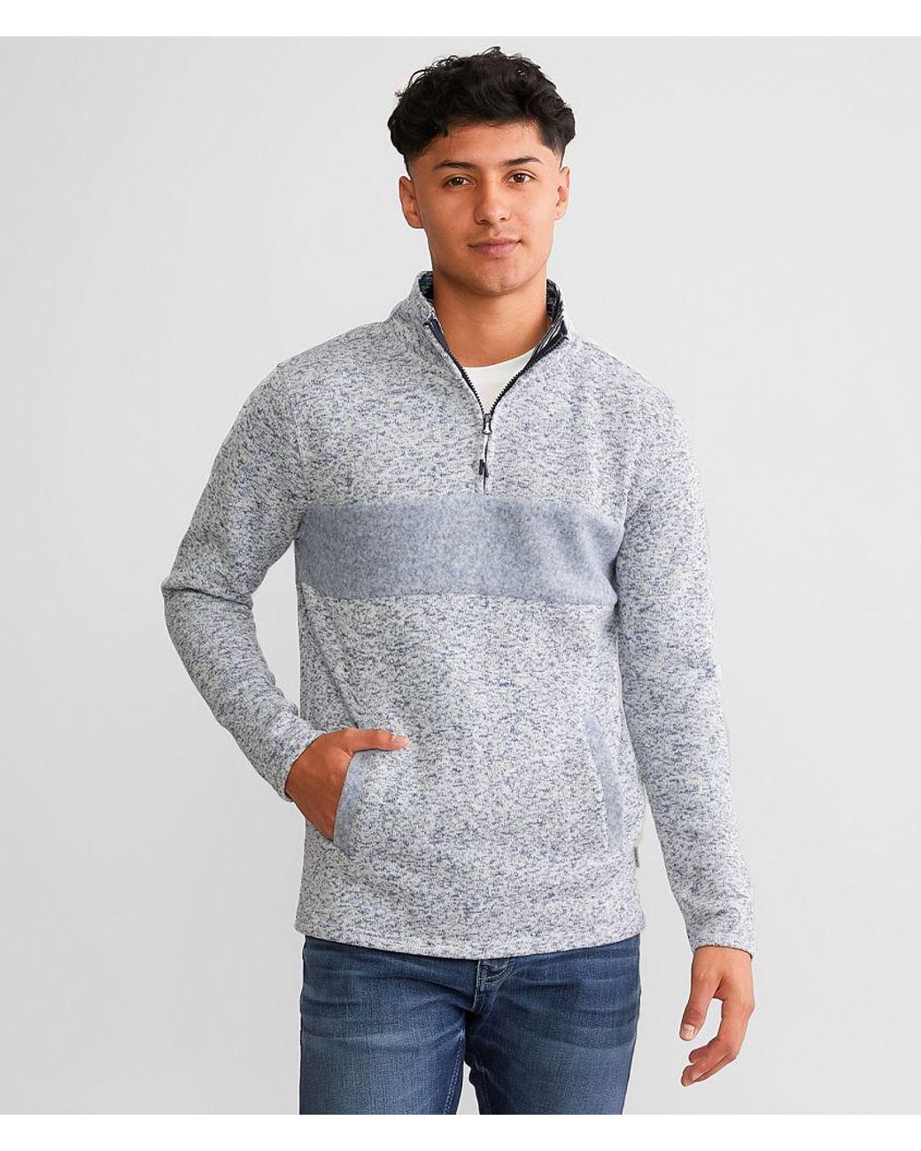Departwest Gray Quarter Zip Pullover for men