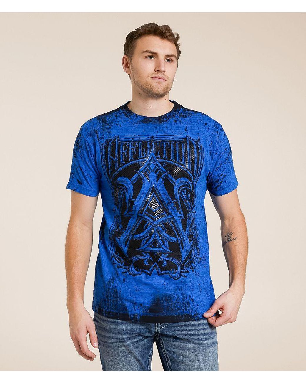 Affliction Lost Art T-Shirt in Blue for Men | Lyst