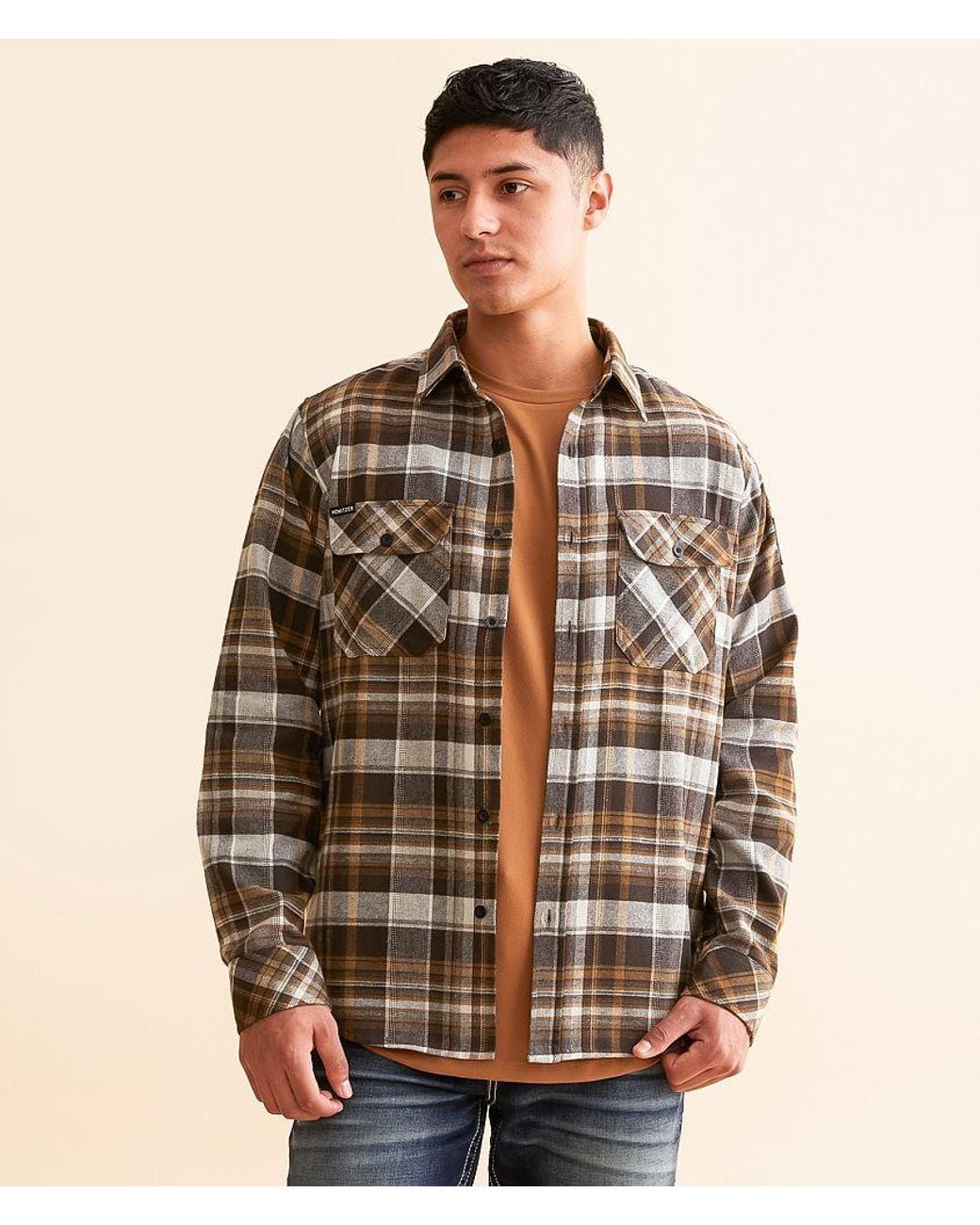 Howitzer Brown Ease Flannel Shirt for men