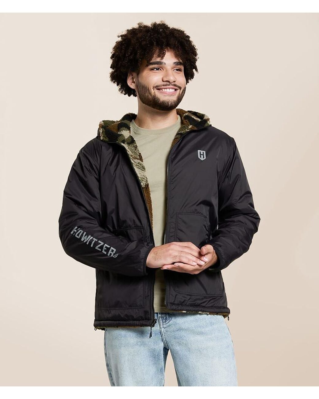Howitzer Black Detonate Reversible Hooded Jacket for men