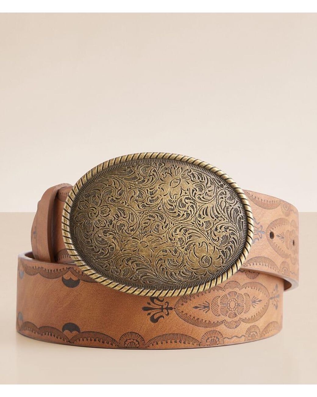 BKE Brown Western Embossed Belt