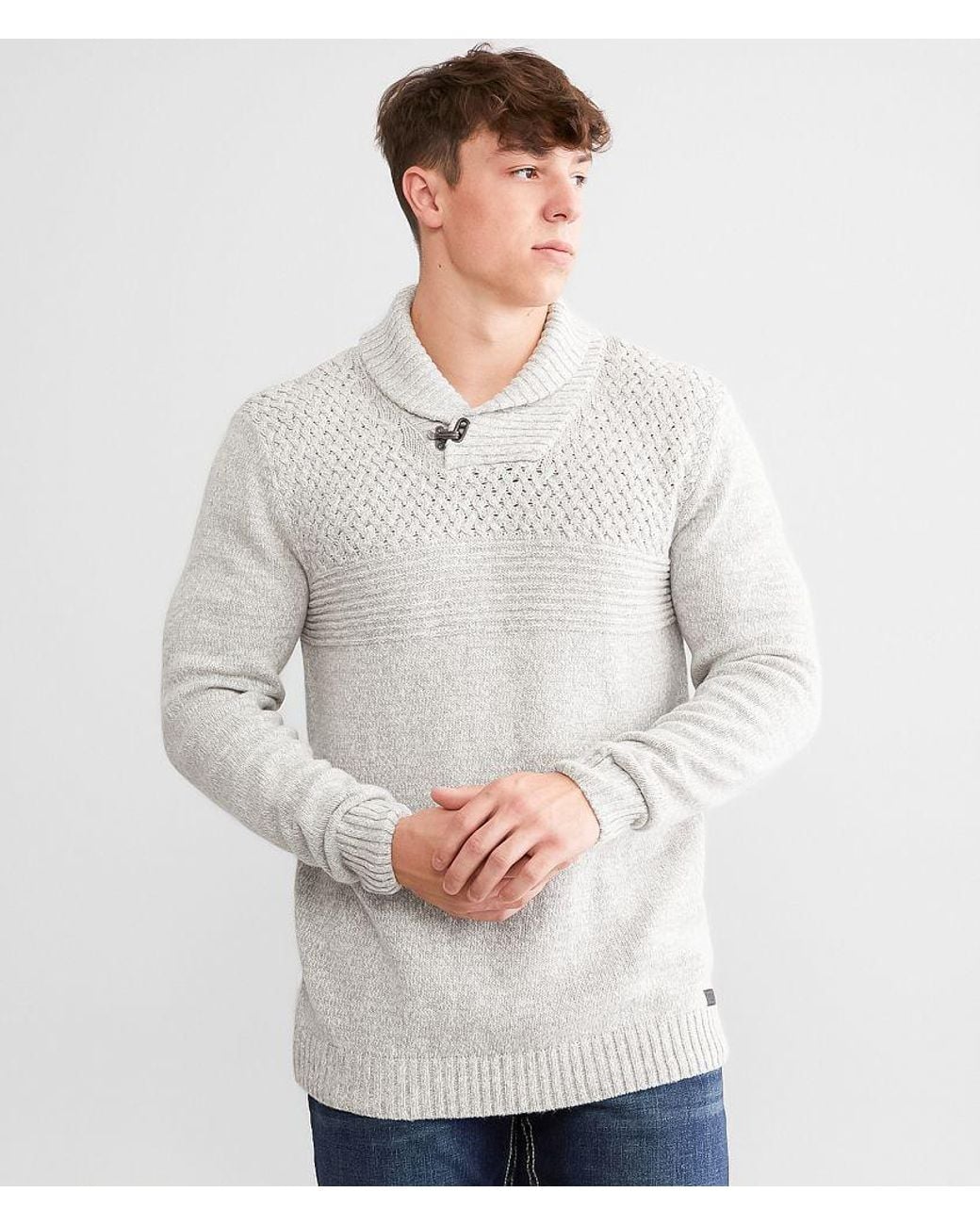 Outpost Makers Gray Shawl Sweater for men