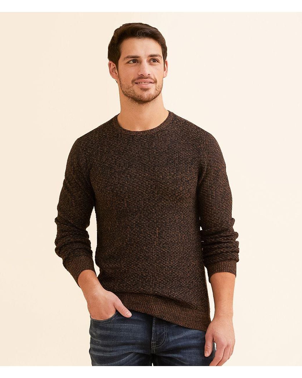 Blend Brown Marled Sweater for men