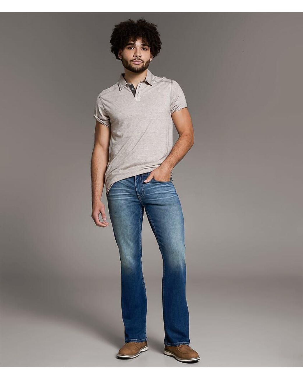 BKE Fulton Boot Stretch Jean in Gray for Men Lyst