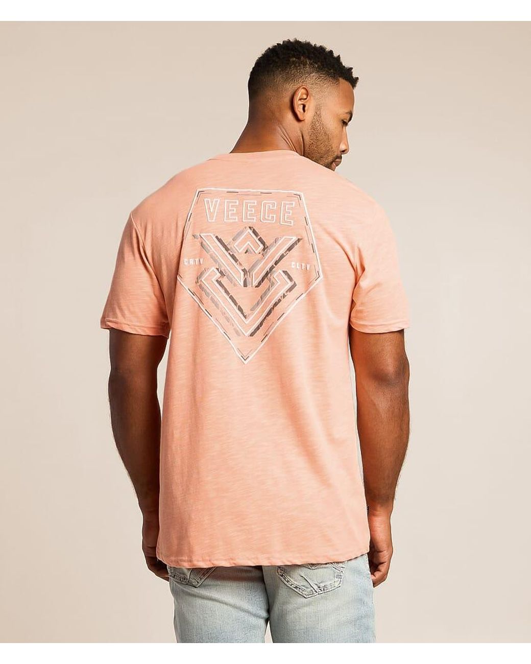 Veece Orange Split Plate T-Shirt for men