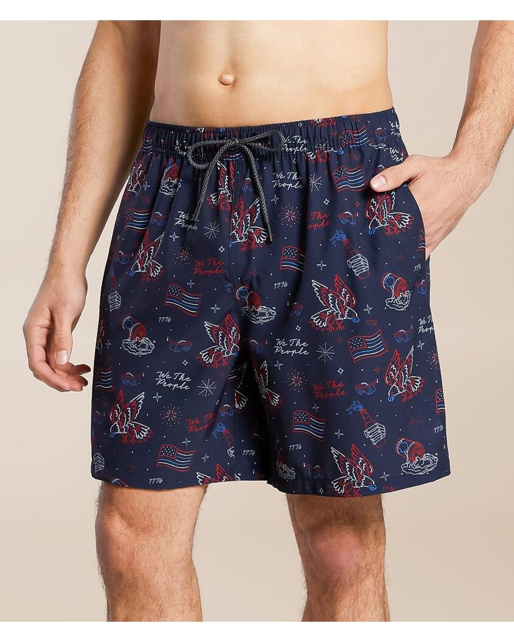 Howitzer Blue True Stretch Swim Trunks for men