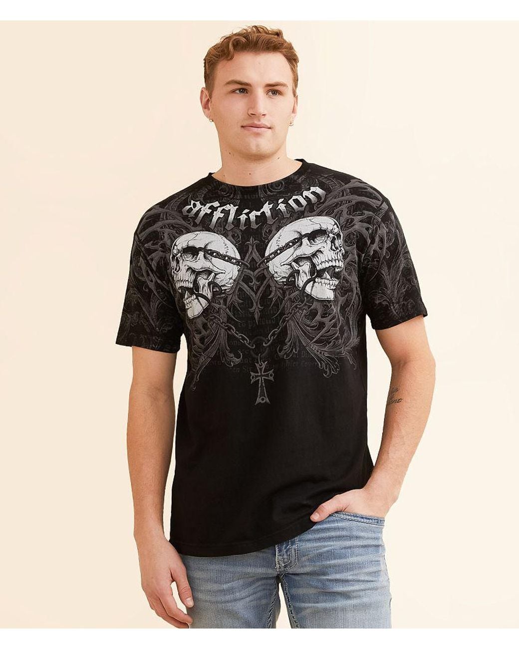 Affliction Black Collapse T-Shirt for men