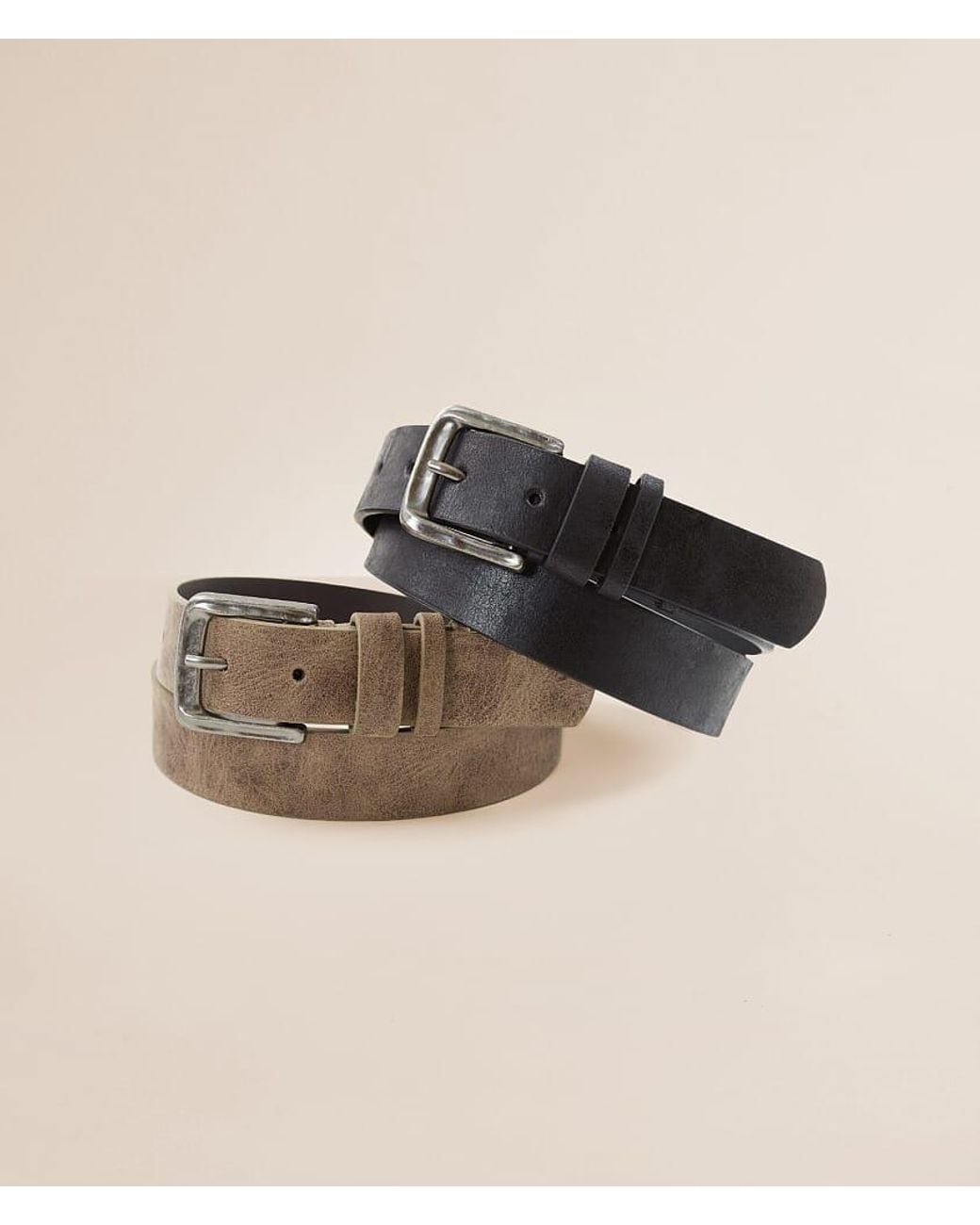BKE Multicolor Two Pack Distressed Leather Belts