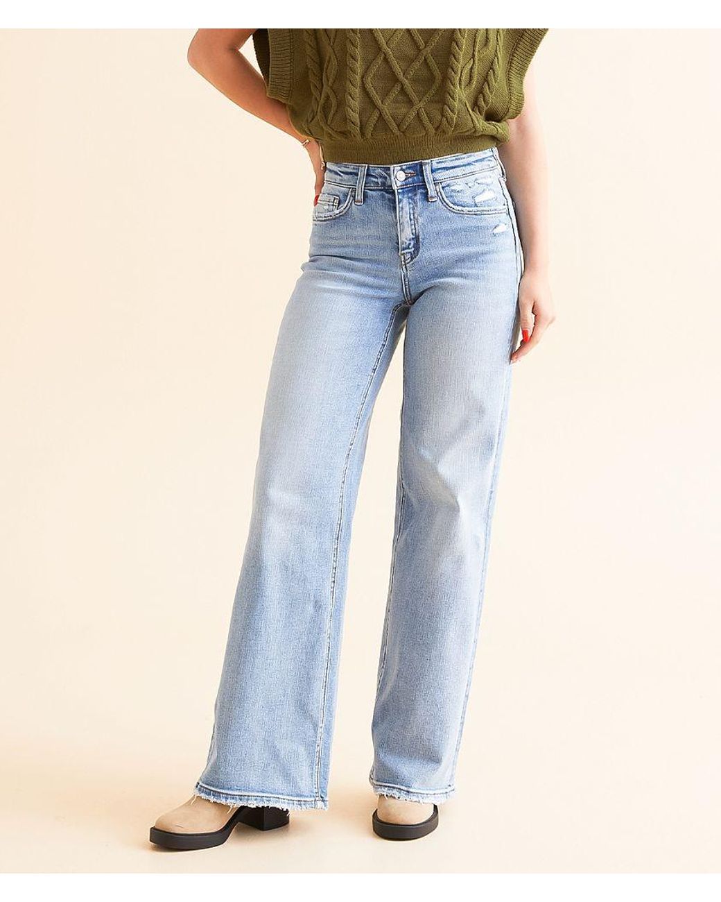 Flying Monkey Blue Wide Leg Stretch Jean