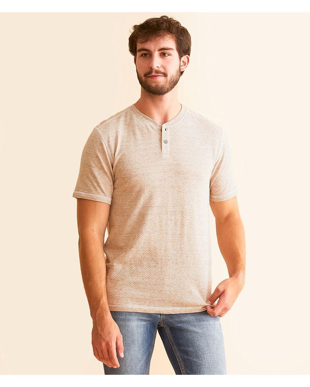 BKE Natural Marled Henley for men