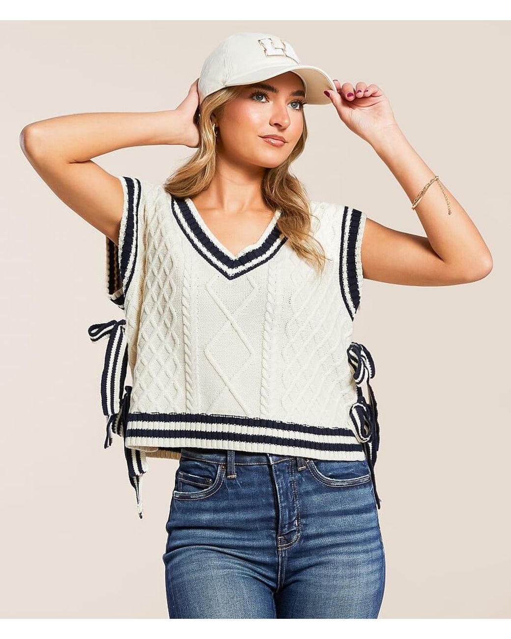 Blu Pepper Black Cable Knit Boxy Sweater