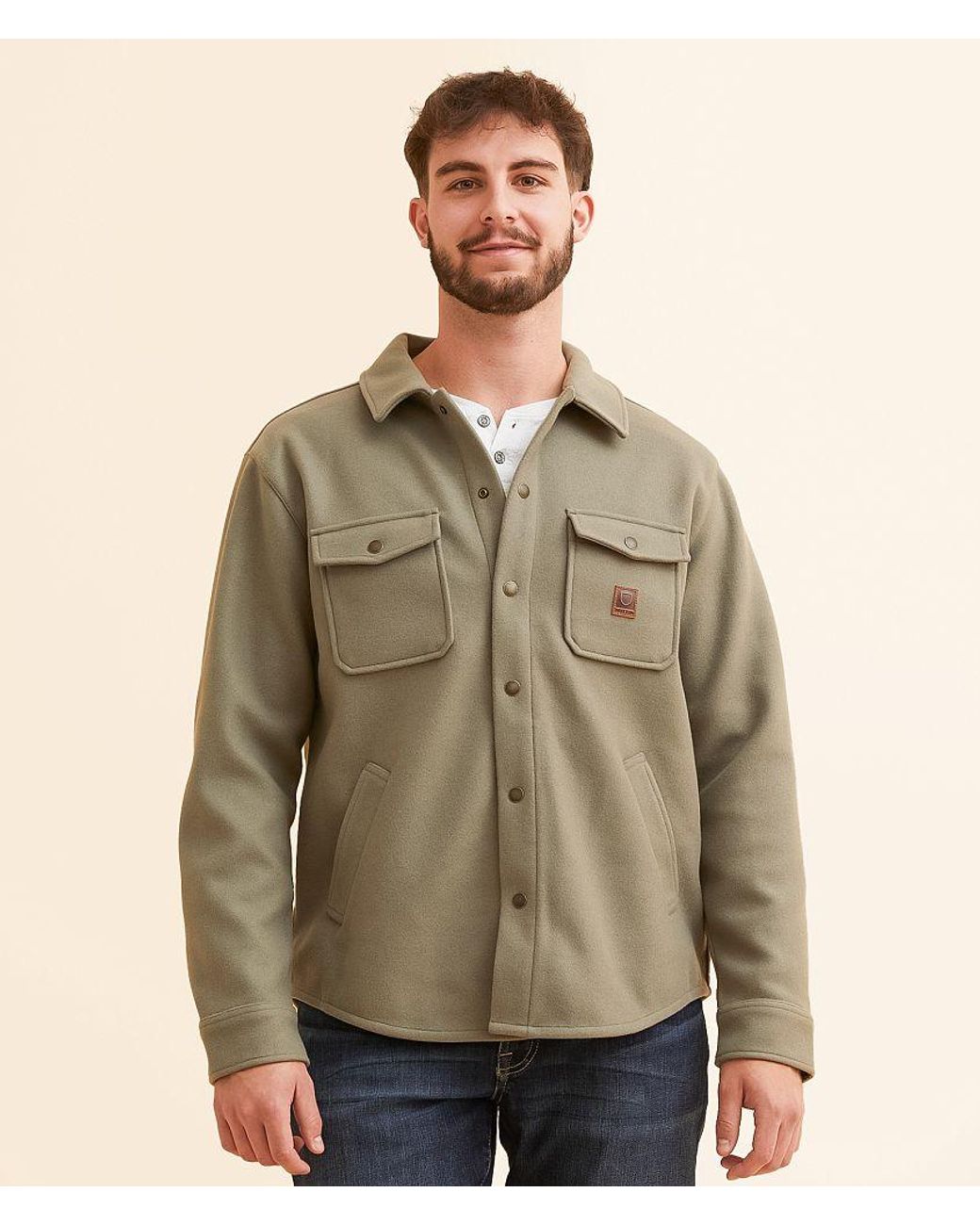 Brixton Brown Durham Felt Stretch Shacket for men