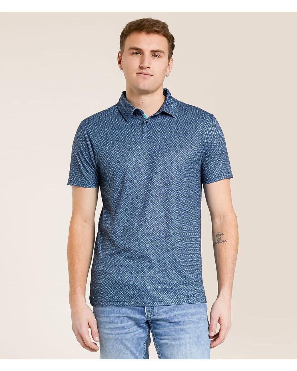 J.B. Holt Blue Kendrick Performance Polo for men