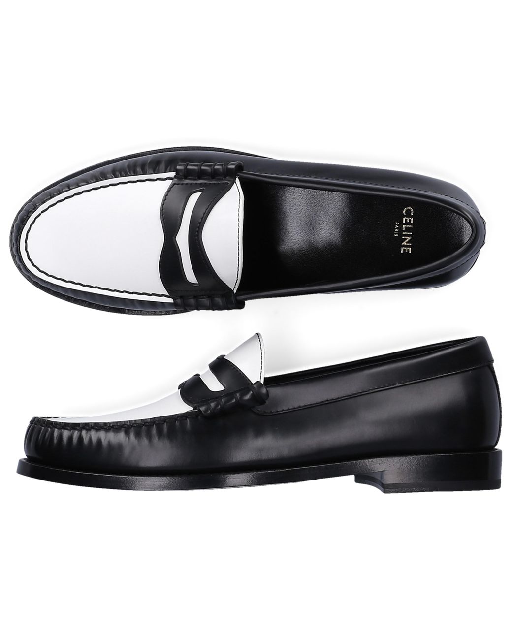 Celine Loafers Celine Luco Black White 