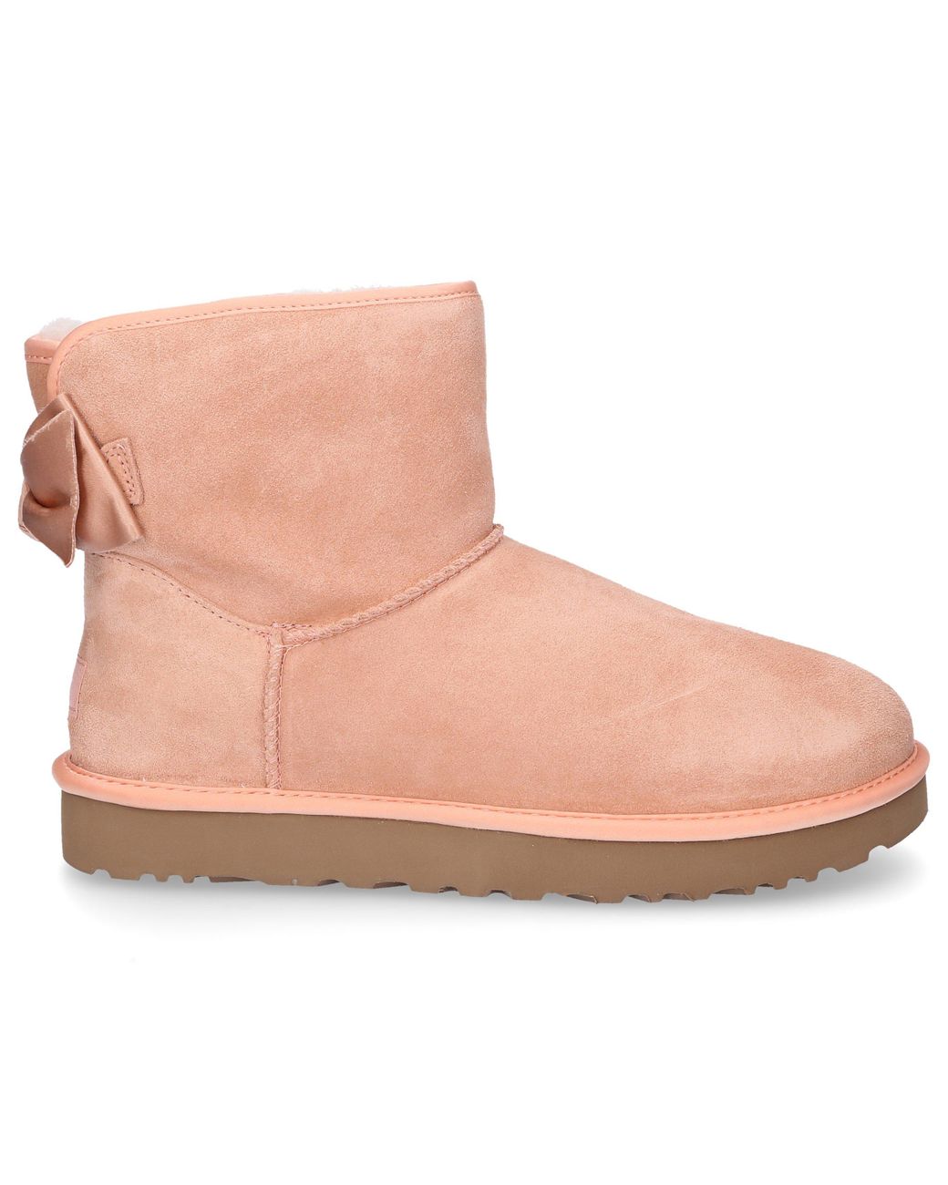 UGG Ankle Boots Satin Bow Suede Ribbon Rose in Pink | Lyst