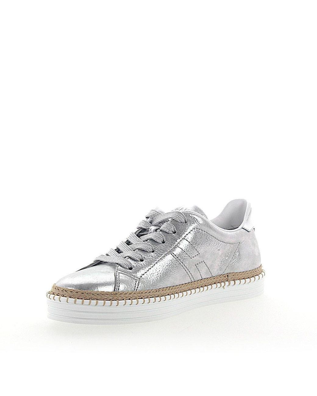 Hogan Sneakers R260 Leather Metallic Silver Finished | Lyst
