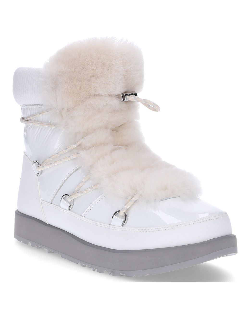 UGG Women's Highland Round Toe Leather & Sheepskin Waterproof Boots in  White - Save 35% | Lyst Canada