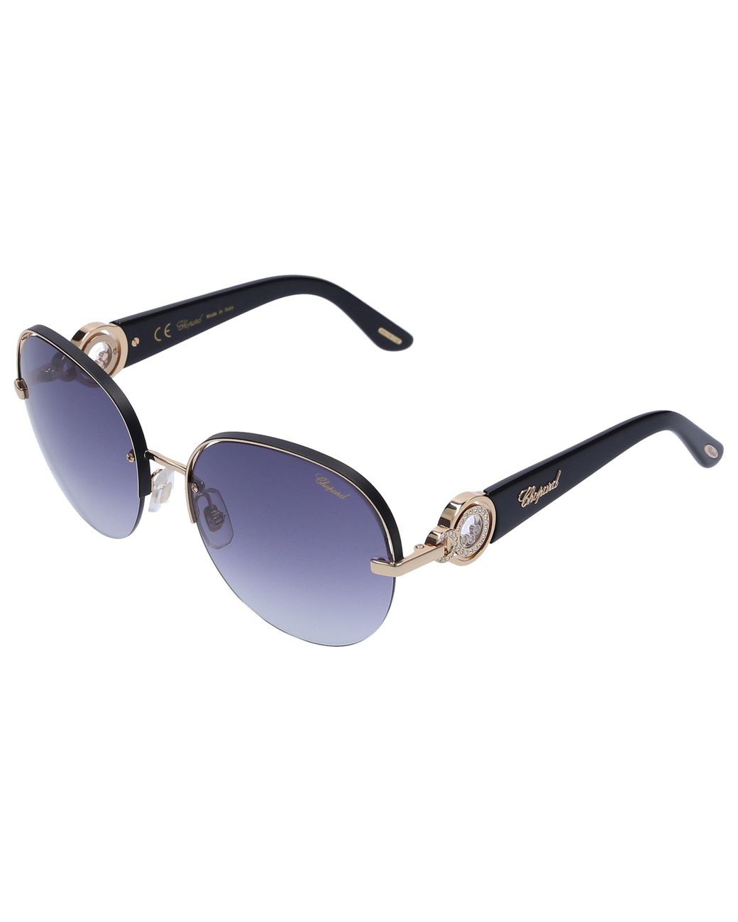 Chopard Sunglasses Round B67s 0300 Acetate Metal Gold in Blue | Lyst