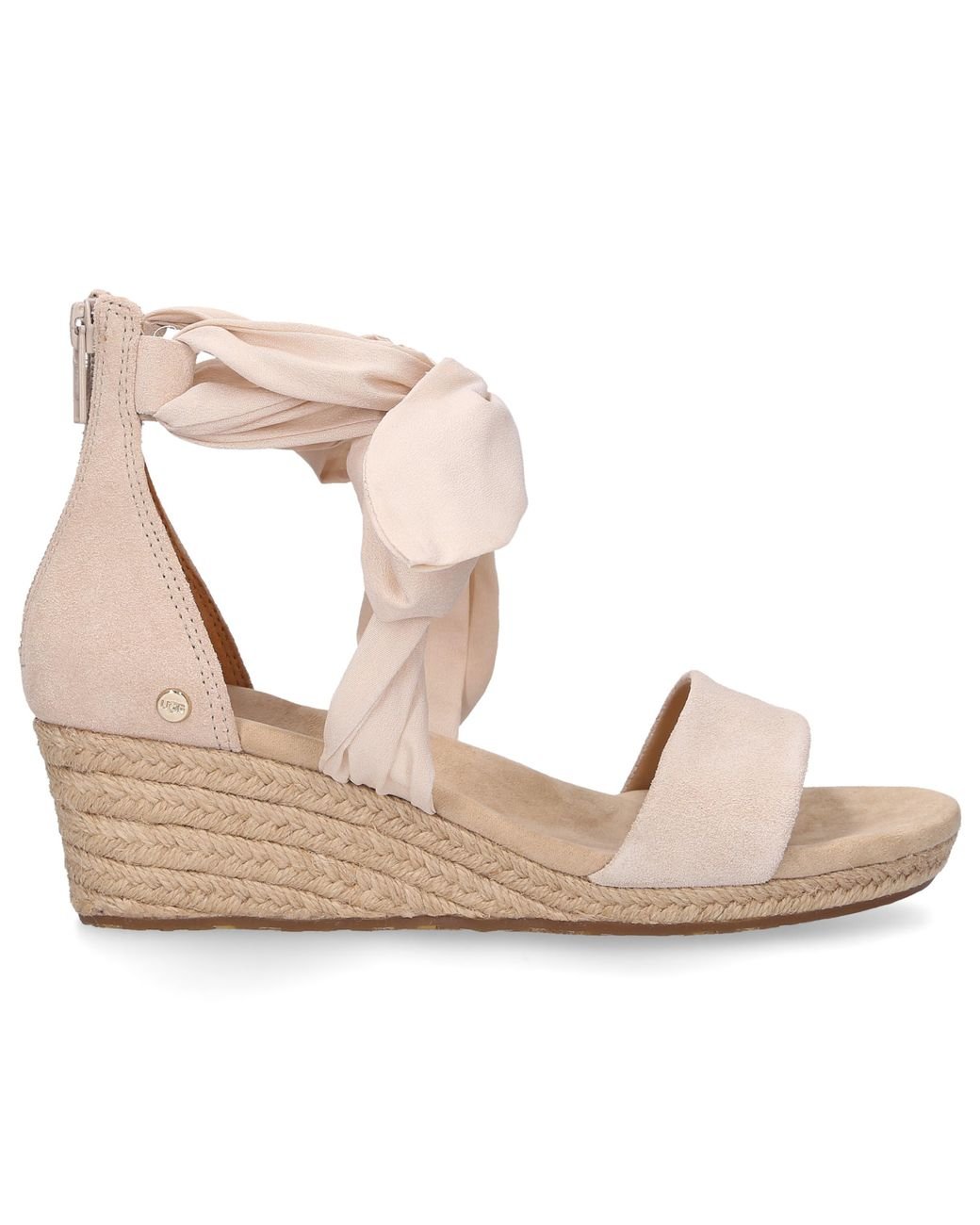 UGG Leather Wedge Sandals Trina Textile in Beige (Natural) | Lyst Canada