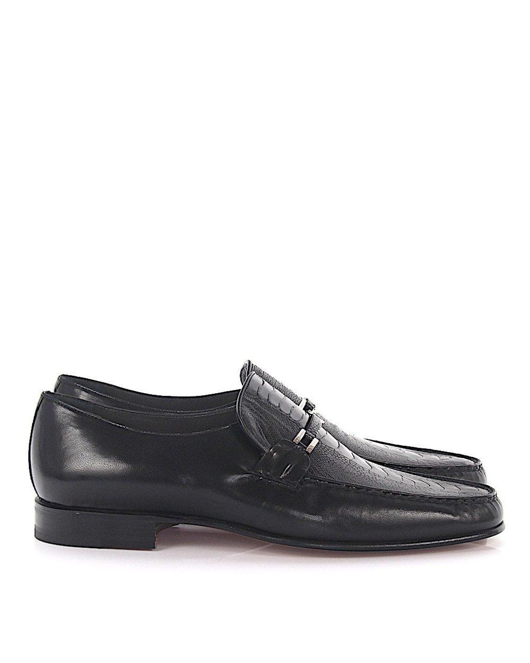Moreschi Leather Slip-on Shoes Ostrich Leg Skin in Black for Men | Lyst