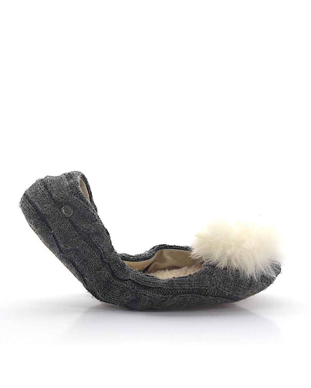 UGG Foldable Ballerina Slippers Andi Knitted Gray Puschel | Lyst
