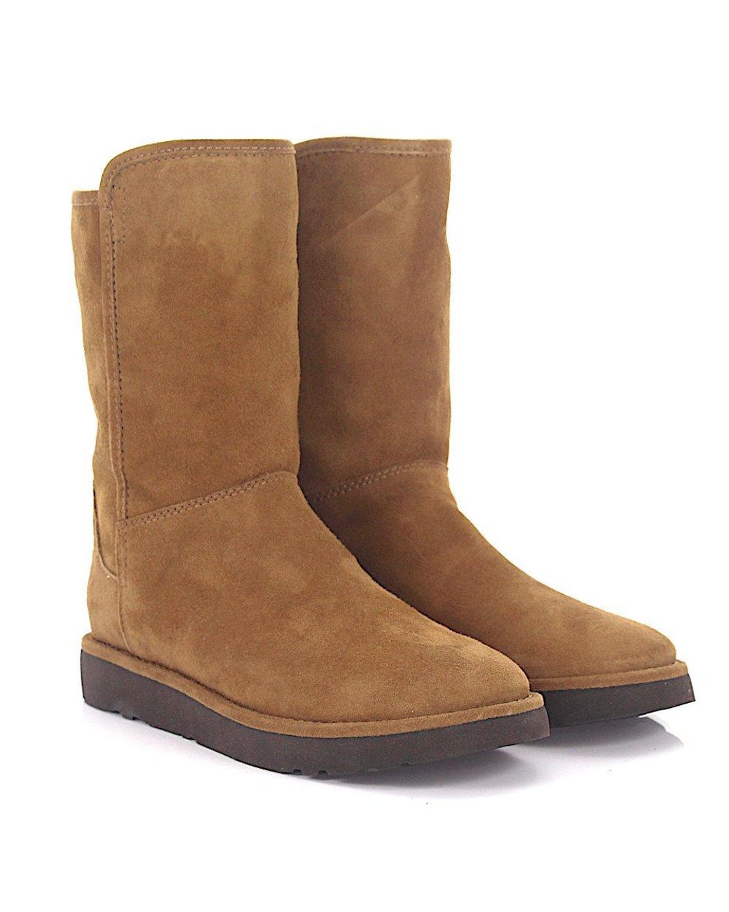 UGG Ankle Boots Calfskin Suede Logo Brown in Beige (Natural) - Lyst