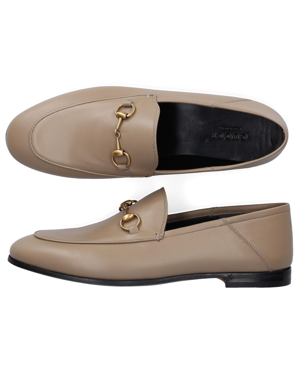 Gucci Brixton Horsebit Loafer Leather Mud in Gray | Lyst