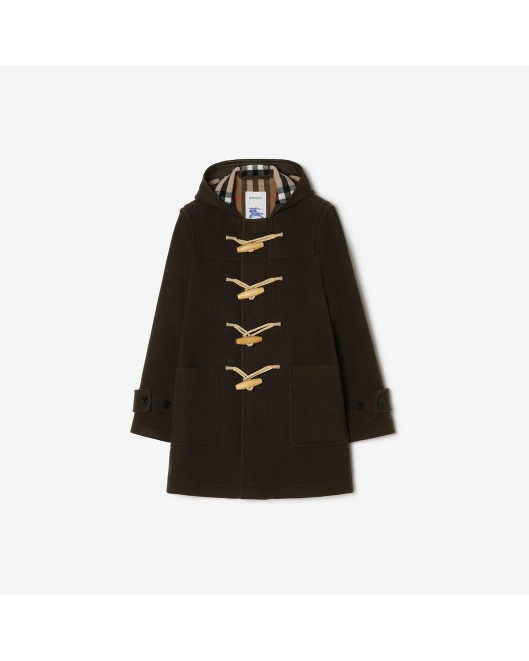 Burberry Black Wool Duffle Coat for men