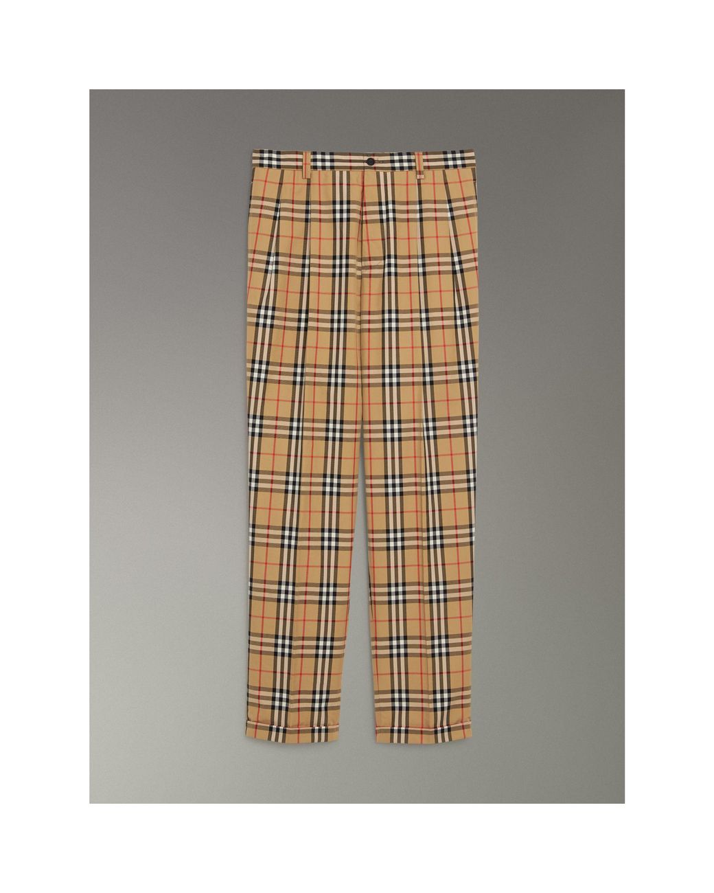 Burberry Vintage Check Cotton Trousers for Men | Lyst